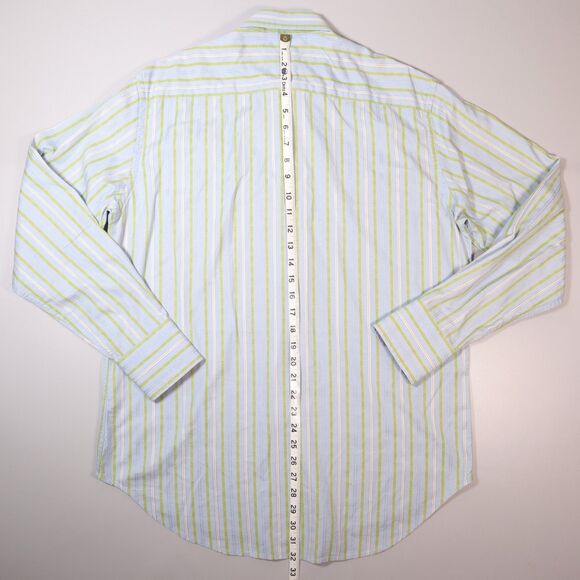 Robert Graham Shirt Long Sleeve Stripe Blue Flip Cuff Mens Large - Picture 11 of 11